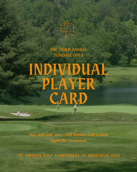 Townies Open 2025 Player Card (Individual)